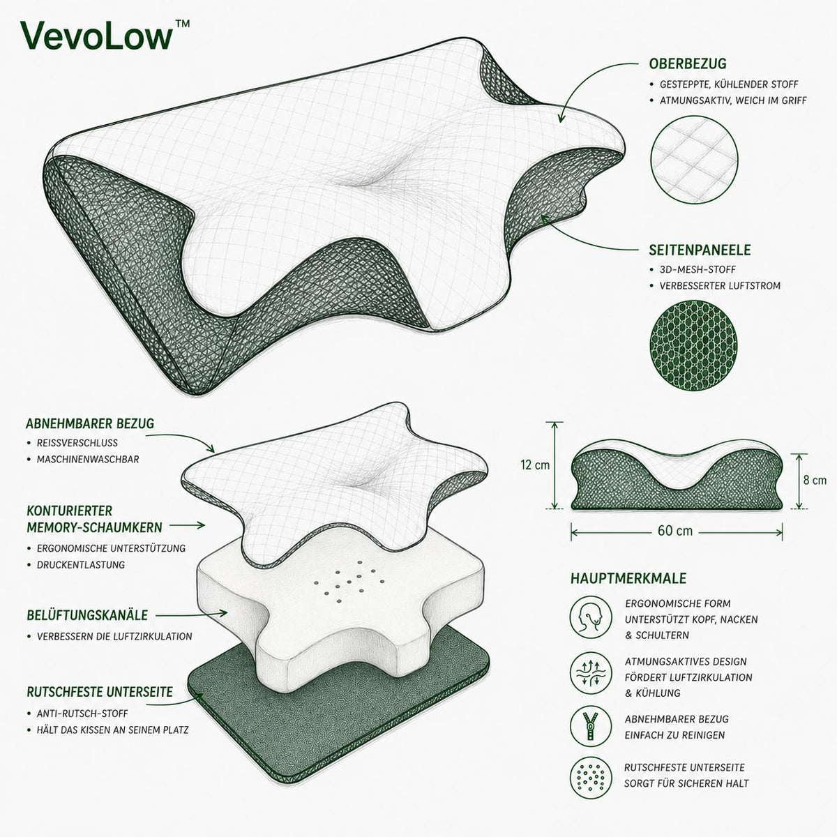 VevoLow™ – Premium Kopfkissen
