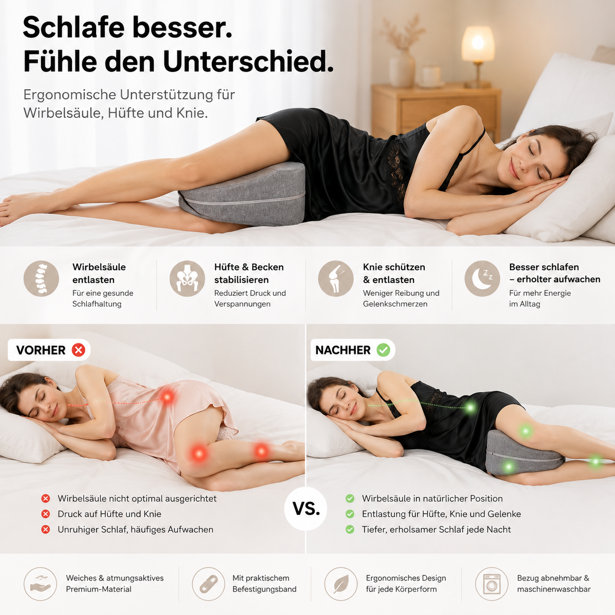 VevoAlgin™ – Ergonomisches Beinkissen